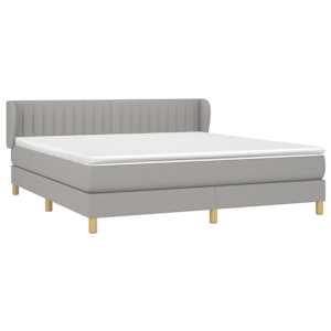 Box spring postel s matrací světle šedá 180 x 200 cm textil - obrázek 3