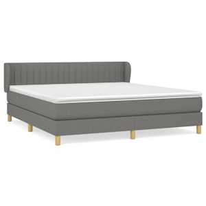 Box spring postel s matrací tmavě šedá 180x200 cm textil - obrázek 2