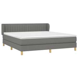Box spring postel s matrací tmavě šedá 180x200 cm textil - obrázek 3