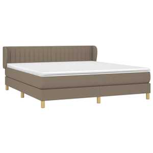 Box spring postel s matrací taupe 180x200 cm textil - obrázek 3