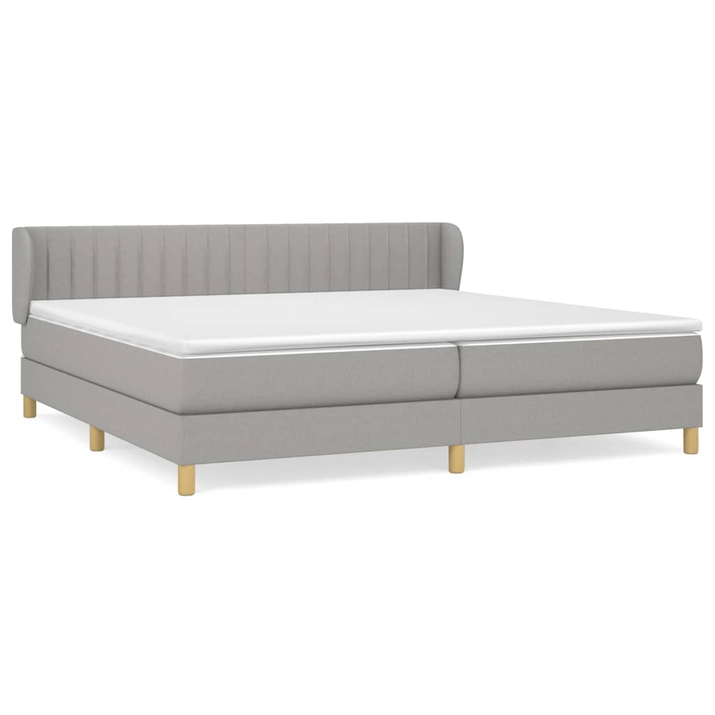 vidaXL Box spring postel s matrací světle šedá 200 x 200 cm textil