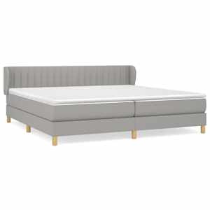 Box spring postel s matrací světle šedá 200 x 200 cm textil - obrázek 2