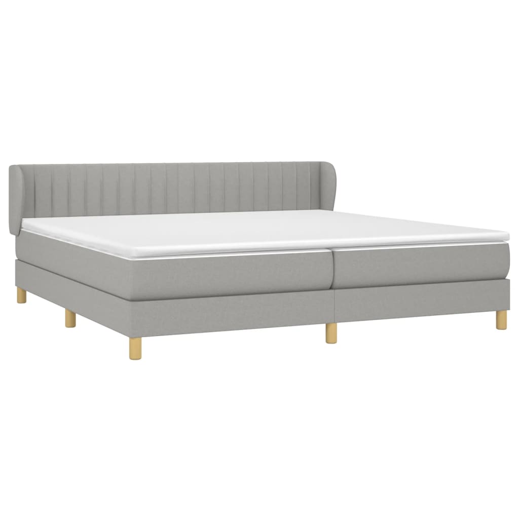 Thumbnail - vidaXL Boxspringbett mit Matratze Hellgrau 200x200 cm Stoff