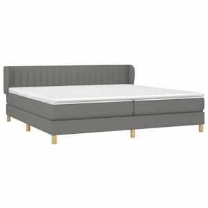 Box spring postel s matrací tmavě šedá 200x200 cm textil - obrázek 3