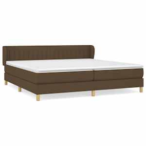 Box spring postel s matrací tmavě hnědá 200x200 cm textil - obrázek 2