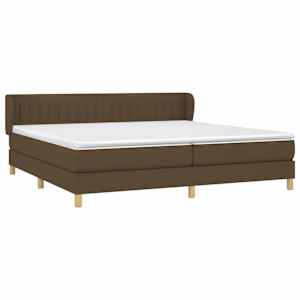 Box spring postel s matrací tmavě hnědá 200x200 cm textil - obrázek 3