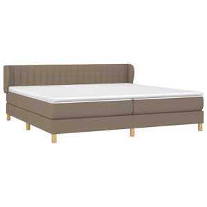 Box spring postel s matrací taupe 200x200 cm textil - obrázek 3