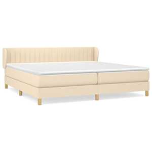 Box spring postel s matrací krémová 200x200 cm textil - obrázek 2