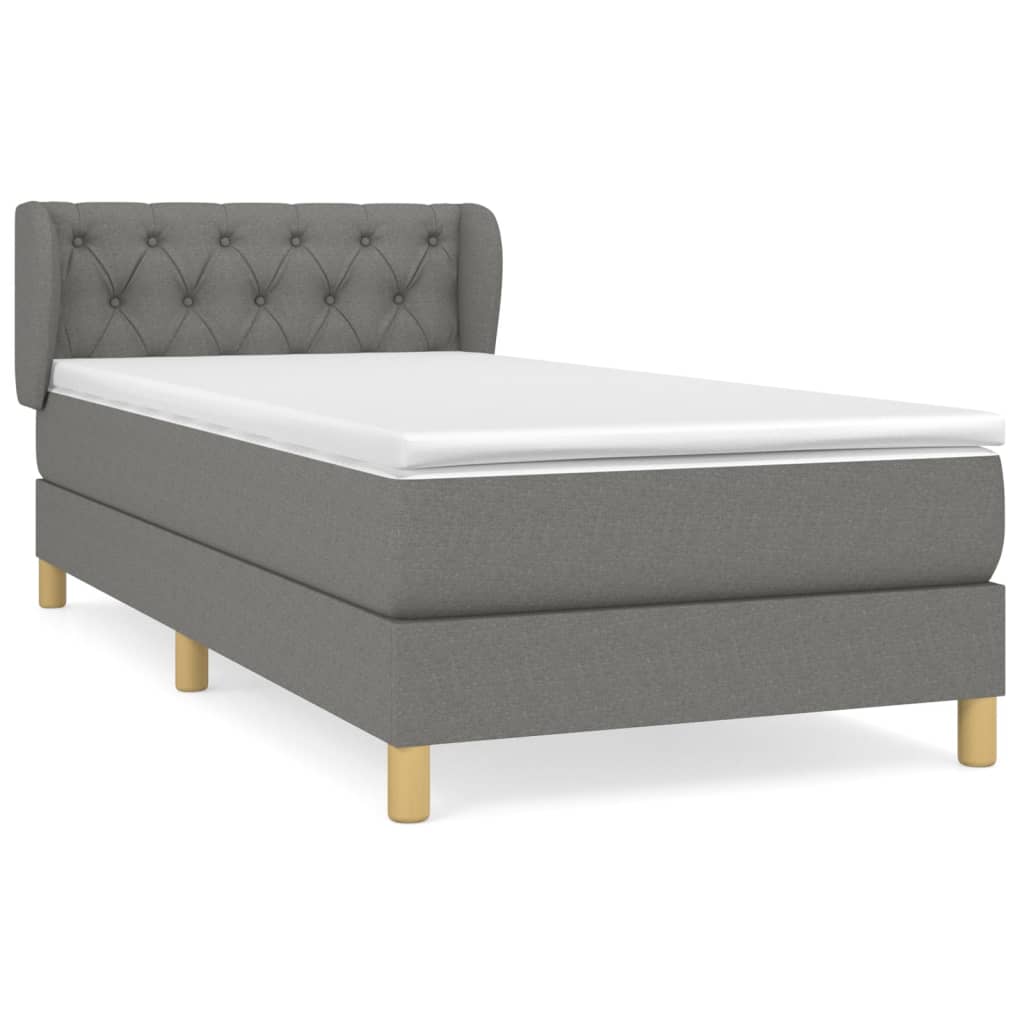 Thumbnail - vidaXL Boxspringbett mit Matratze Dunkelgrau 80x200 cm Stoff