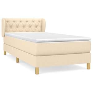 Box spring postel s matrací krémová 80 x 200 cm textil - obrázek 2