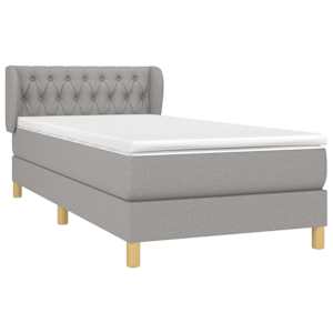Box spring postel s matrací světle šedý 100 x 200 cm textil - obrázek 3