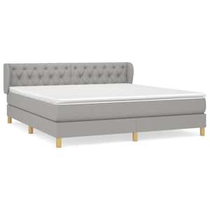 Box spring postel s matrací světle šedá 160 x 200 cm textil - obrázek 2