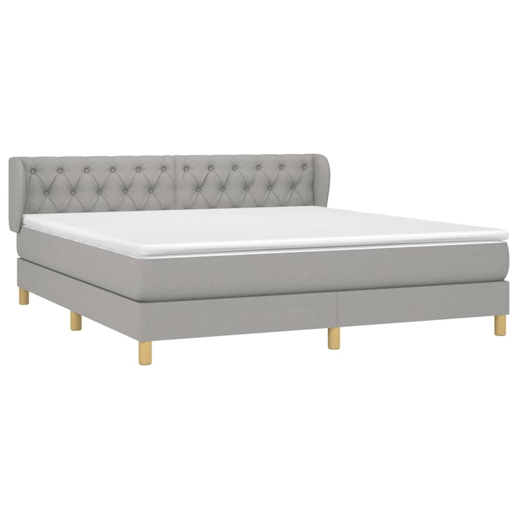 Box spring postelja z vzmetnico svetlo siva 160x200 cm žamet