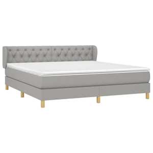 Box spring postel s matrací světle šedá 160 x 200 cm textil - obrázek 3