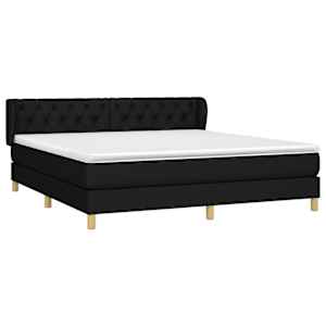 Box spring postel s matrací černá 160x200 cm textil - obrázek 3