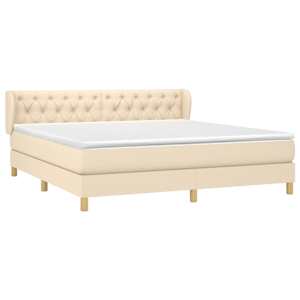 Box spring postel s matrací krémová 160x200 cm textil - obrázek 3