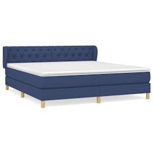 Box spring postel s matrací modrá 160x200 cm textil - obrázek 2