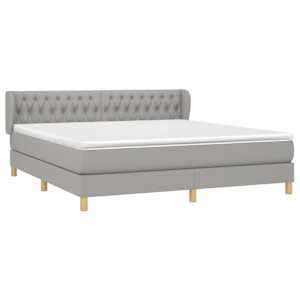 Box spring postel s matrací světle šedá 180 x 200 cm textil - obrázek 3