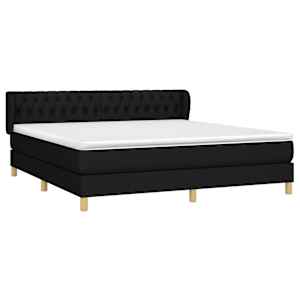 Box spring postel s matrací černá 180x200 cm textil - obrázek 3