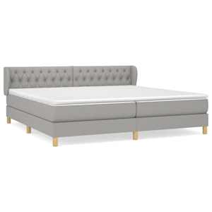 Box spring postel s matrací světle šedá 200 x 200 cm textil - obrázek 2