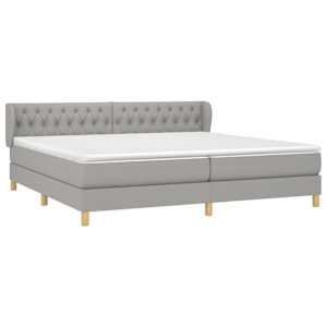 Box spring postel s matrací světle šedá 200 x 200 cm textil - obrázek 3