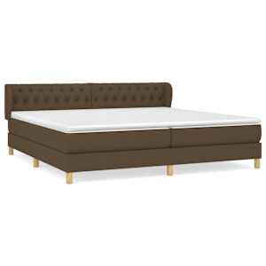 Box spring postel s matrací tmavě hnědá 200x200 cm textil - obrázek 2