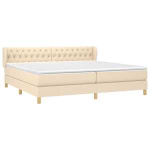 Box spring postel s matrací krémová 200x200 cm textil - obrázek 3