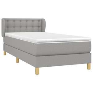 Box spring postel s matrací světle šedá 90x190 cm textil - obrázek 3