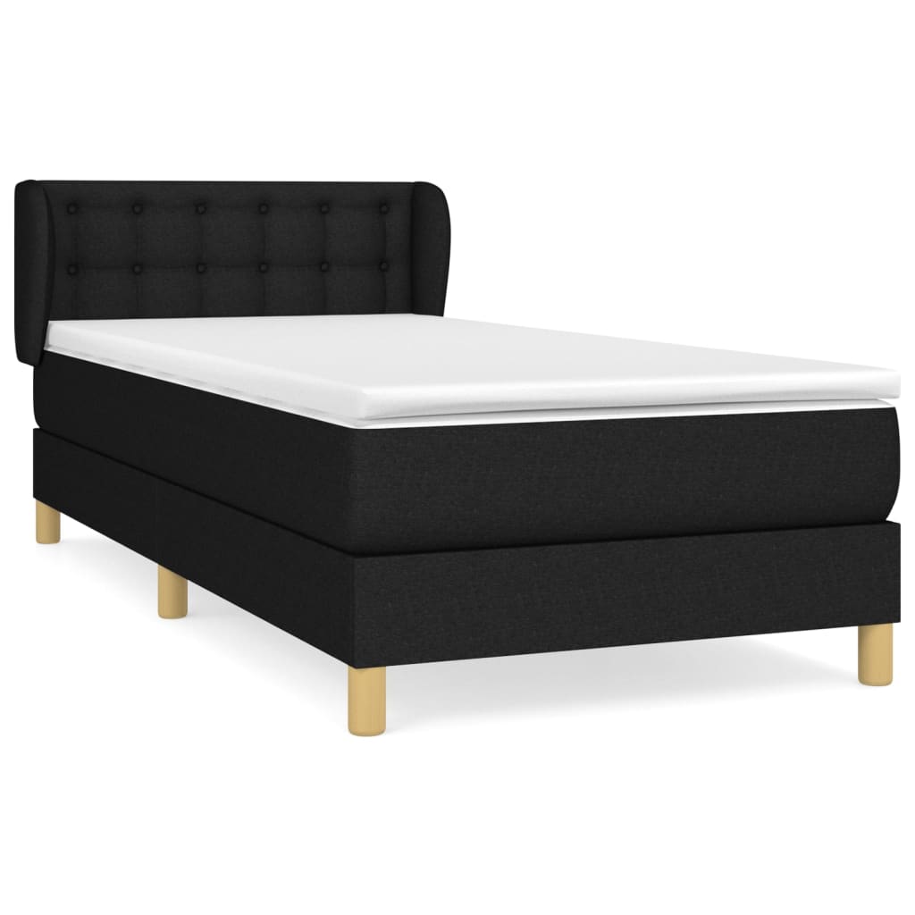Thumbnail - vidaXL Boxspringbett mit Matratze Schwarz 90x190 cm Stoff