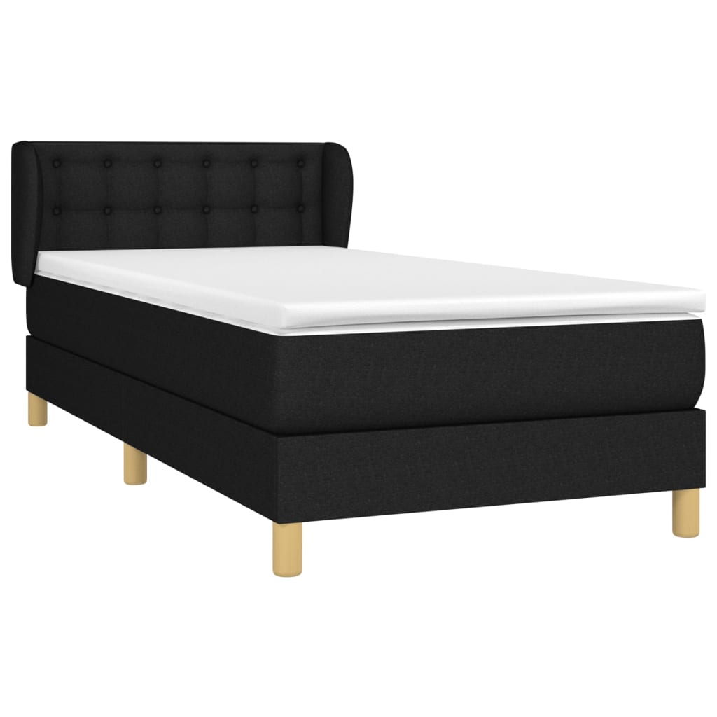 Thumbnail - vidaXL Boxspringbett mit Matratze Schwarz 90x190 cm Stoff