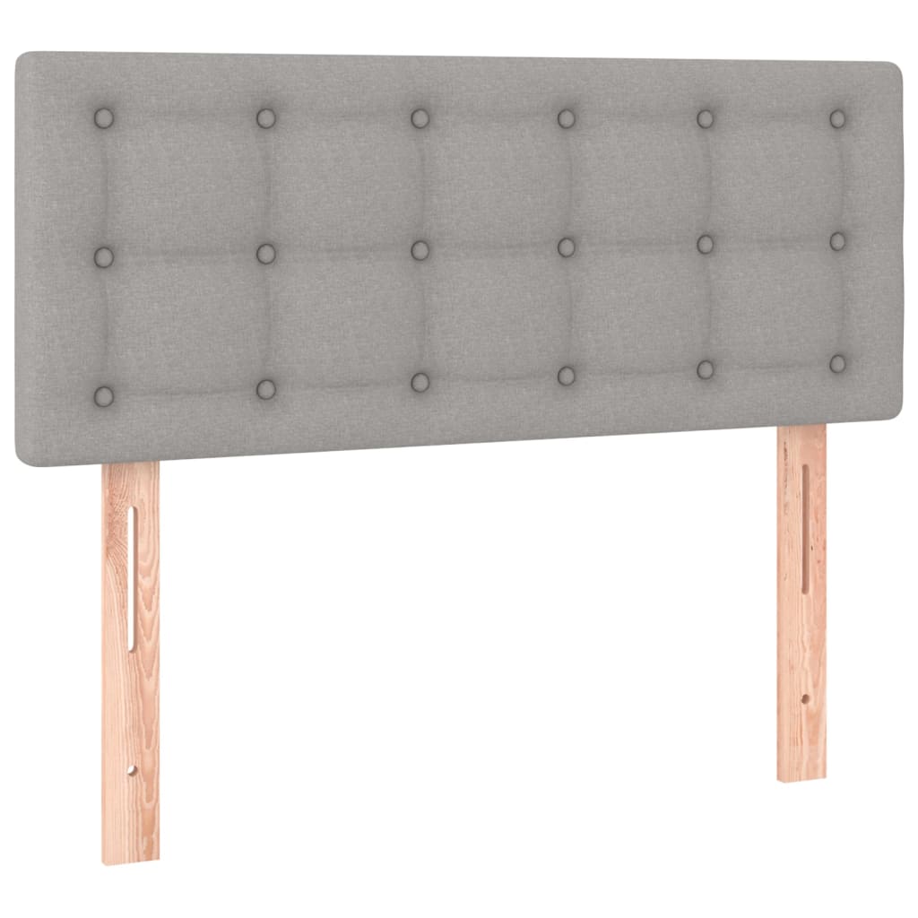  Posteľný rám boxsping s matracom bledosivý 90x200 cm látka