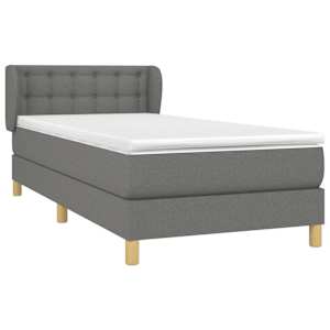 Box spring postel s matrací tmavě šedá 90x200 cm textil - obrázek 3
