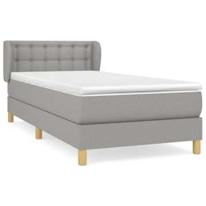 Box spring postel s matrací světle šedý 100 x 200 cm textil - obrázek 2