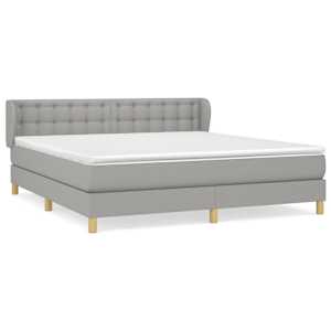 Box spring postel s matrací světle šedá 160 x 200 cm textil - obrázek 2