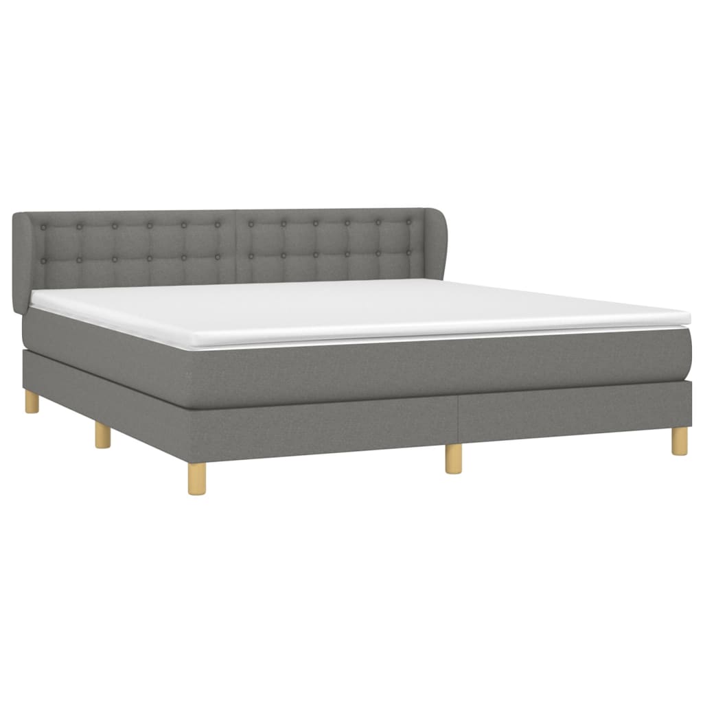 Thumbnail - vidaXL Boxspringbett mit Matratze Dunkelgrau 160x200 cm Stoff
