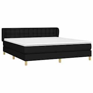 Box spring postel s matrací černá 160x200 cm textil - obrázek 3