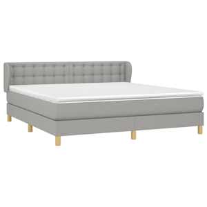 Box spring postel s matrací světle šedá 180 x 200 cm textil - obrázek 3