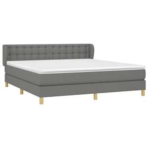 Box spring postel s matrací tmavě šedá 180x200 cm textil - obrázek 3