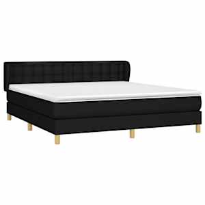Box spring postel s matrací černá 180x200 cm textil - obrázek 3