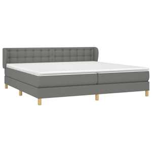 Box spring postel s matrací tmavě šedá 200x200 cm textil - obrázek 3