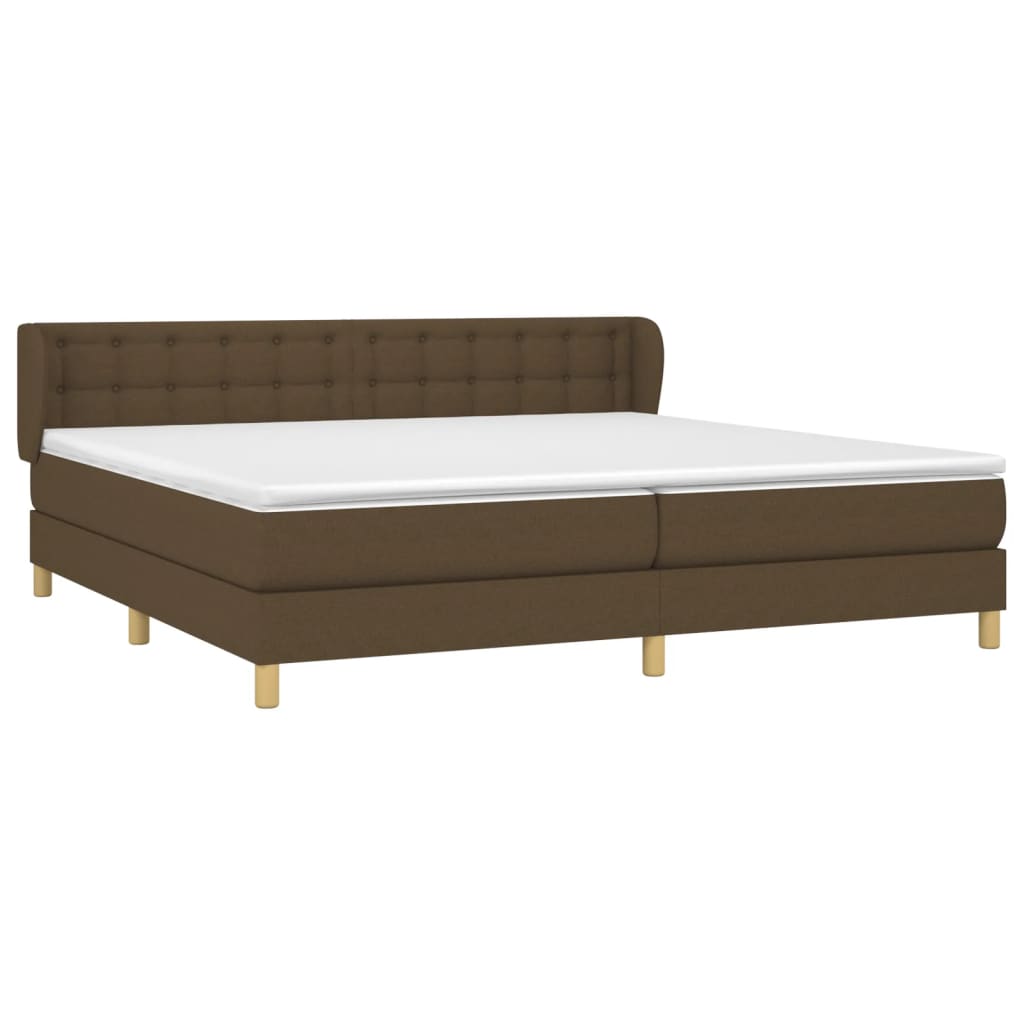 vidaXL Boxspring met matras stof donkerbruin 200x200 cm afbeelding