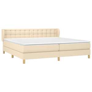 Box spring postel s matrací krémová 200x200 cm textil - obrázek 3