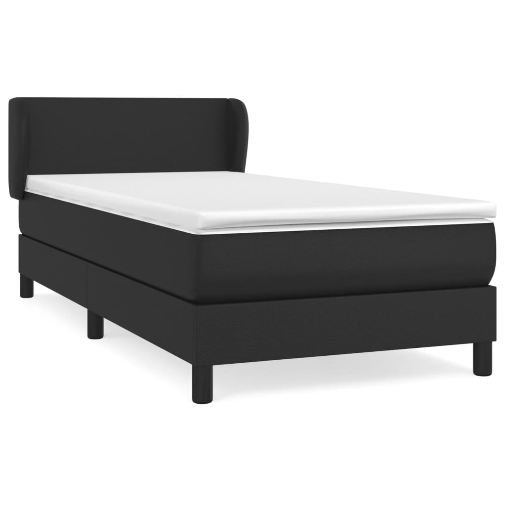 vidaXL Box spring postel s matrací černá 80 x 200 cm umělá kůže