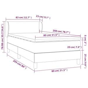 Box spring postel s matrací bílá 80 x 200 cm umělá kůže - obrázek 7