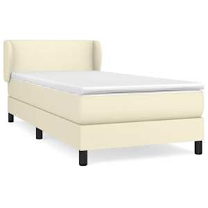 Box spring postel s matrací krémová 80 x 200 cm umělá kůže - obrázek 2