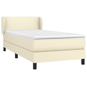 Box spring postel s matrací krémová 80 x 200 cm umělá kůže - obrázek 3