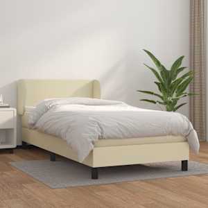 Box spring postel s matrací krémová 80 x 200 cm umělá kůže - obrázek 1