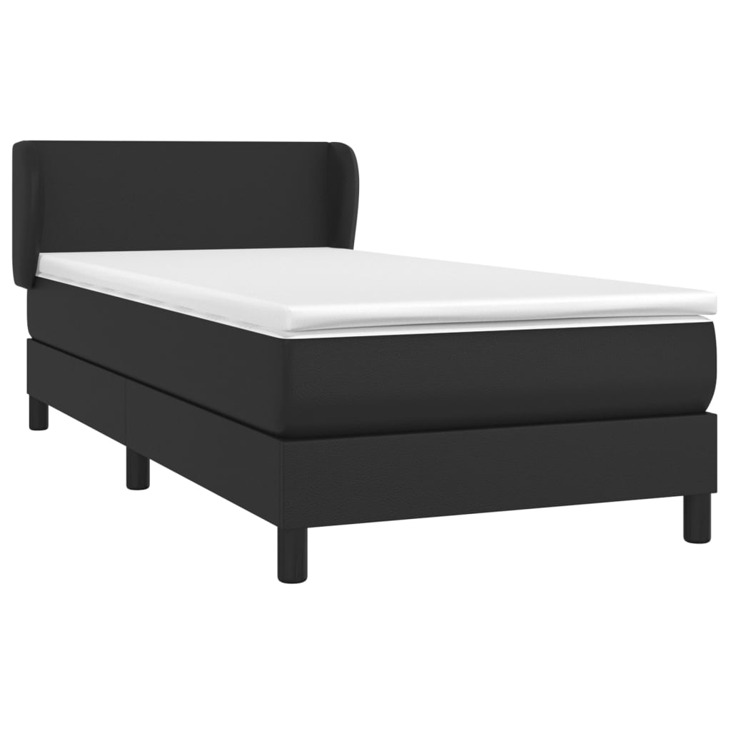 Thumbnail - vidaXL Boxspringbett mit Matratze Schwarz 90x190 cm Kunstleder
