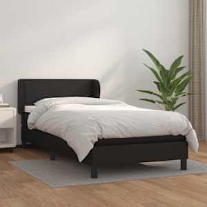 Box spring postel s matrací černá 90x190 cm umělá kůže - obrázek 1