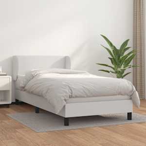 Box spring postel s matrací bílá 90x190 cm umělá kůže - obrázek 1